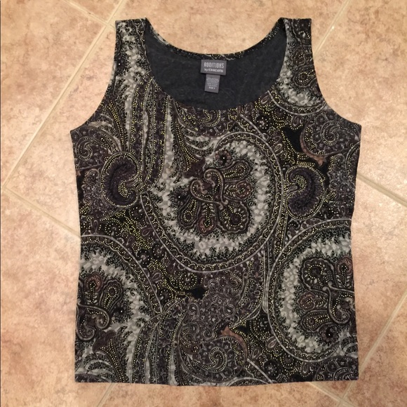 Chico’s Brown Paisley Tank - Picture 1 of 5